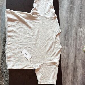 NWT Buck Mason Heather Oat Field Spec Boyfriend Crop Tee Medium Retail $62